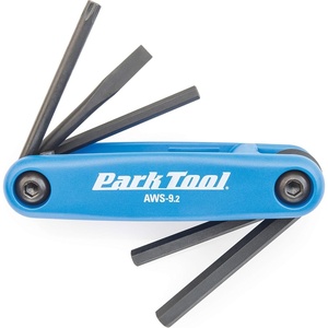 Park Tool AWS-9.2 Fold-Up Hex Wrench and Screwdriver Set Tool,Blue(One Size)